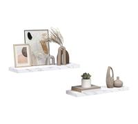vidaXL Estante de Pared 2 pcs Mármol 80 x 23,5 x 4 cm, Estante Rectangular para Sala, Muebles Modernos, Solución Duradera, Decoración Interior, Ahorra Espacio