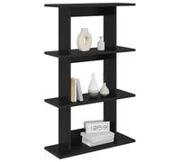 vidaXL Estante de Pared Montada en la Pared Negro 56 x 20 x 90 cm, Estante Rectangular Moderno para Sala, Gran Almacenamiento, Ahorra Espacio, fácil de Limpiar, Organiza tu hogar