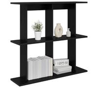 vidaXL Estante de Pared Montada en la Pared Negro 80 x 20 x 75 cm, Estante Rectangular Moderno para Sala, Gran Almacenamiento, Ahorra Espacio, fácil de Limpiar, Organiza tu hogar