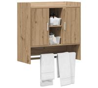 vidaXL Estante de Pared Montada en la Pared Roble Artesanal, Estantería Moderna, diseño Rectangular, Gran Espacio, fácil de Limpiar, Organizador Decorativo para tu hogar