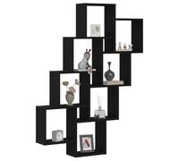 vidaXL Estante de Pared con Estante Roble Negro 90 x 15 x 119.5 cm, Estanterías rectangulares montadas en la Pared, Almacenamiento Moderno, diseño Minimalista, práctico Organizador.