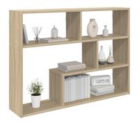 vidaXL Estante de Pared Montada en la Pared Roble Sonoma, Estante de Sala Moderna, Rectangular, Ahorra Espacio, Gran Capacidad, fácil de Limpiar, Decorativo, Compacto