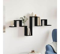 vidaXL Estante de Pared Negro Roble 104.5 x 10 x 43 cm Madera Engineered Texturizada Montaje en la Pared Almacenamiento para Sala de Estar Oficina Organización del hogar Decoración Estantes Modernos