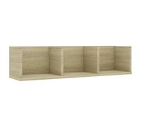 vidaXL Estante de Pared para CD Balda Colgante Expositora Estantería Montado Libro Objeto Decoración Almacenamiento Contrachapada Roble 75x18x18cm