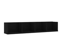 Estante De Pared Para Cd Contrachapada Negro 100x18x18 Cm Vidaxl