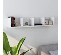 vidaXL Estante de Pared para CD Balda Colgante Expositora Estantería Montado para Libros Decoración Almacenamiento Contrachapada Blanco 100x18x18cm