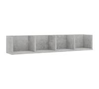 vidaXL Estante de Pared para CD Libros Mobiliario Estantería Flotante Balda Hogar Sala de Estar Salón Madera Contrachapada Gris Hormigón 100x18x18 cm