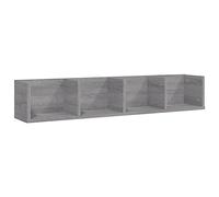 vidaXL Estante de Pared para CD Madera contrachapada Gris 100x18x18 cm, Estante Flotante, Estante montado en la Pared, Estante Colgante, Estante de CD