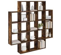 vidaXL Estante de Pared Roble Ahumado 100 x 13 x 100 cm, Estantería Moderna para Sala, solución de Almacenamiento Stylish, Organiza tu Espacio de Forma contemporánea