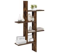 vidaXL Estante de Pared Roble Ahumado 61 x 15 x 102 cm, Estante Flotante Moderno para Sala, Almacenaje en Casa, Diseño Montado en Pared, Soluciones de Organización Chic