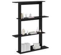 vidaXL Estante de pared Roble Negro 100 x 20 x 126 cm, Estante de pared rectangular, almacenamiento que ahorra espacio, fácil de limpiar, unidad decorativa minimalista
