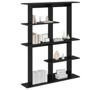 vidaXL - Estantería de pared, color negro, 102 x 20 x 130 cm, madera de ingeniería, estante de pared rectangular, ahorro de espacio, fácil de limpiar, unidad minimalista para decoración interior