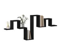 vidaXL Estante de Pared Negro Roble 104.5 x 10 x 43 cm Madera Engineered Texturizada Montaje en la Pared Almacenamiento para Sala de Estar Oficina Organización del hogar Decoración Estantes Modernos