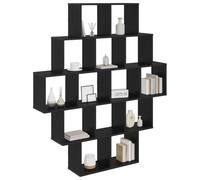 vidaXL Estante de Pared Roble Negro 120 x 20 x 136 cm, Estantería Moderna, Flotante para Sala, Madera, almacenaje práctico, decoración Que Ahorra Espacio