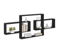 vidaXL Estante de Pared Roble Negro 130 x 10 x 50 cm, Estante Moderno para Sala, Solución de Almacenaje con Estilo, Decoración Funcional, Diseño Contemporáneo