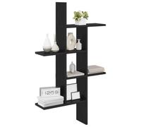vidaXL Estante de Pared Roble Negro 61 x 15 x 102 cm, Estante Flotante Moderno para Sala, Almacenaje en Casa, Diseño Montado en Pared, Soluciones de Organización Chic
