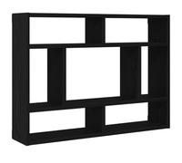 vidaXL Estante de Pared Roble Negro 75x16x55 cm Madera de ingeniería