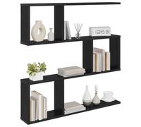 vidaXL Estante de Pared Roble Negro 80 x 12 x 79,5 cm, Estantería Moderna para Sala, solución de Almacenamiento, diseño Minimalista, organización práctica
