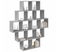 vidaXL Estante de Pared Sonoma Gris 120 x 20 x 136 cm, Estantería Moderna, Flotante para Sala, Madera, almacenaje práctico, decoración Que Ahorra Espacio