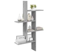 vidaXL Estante de Pared Sonoma Gris 61 x 15 x 102 cm, Estante Flotante Moderno para Sala, Almacenaje en Casa, Diseño Montado en Pared, Soluciones de Organización Chic