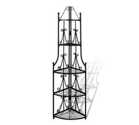 vidaXL Estante de Planta de Esquina Negro