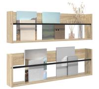 vidaXL Estante de revistas 2 pcs Roble Sonoma 100 x 12 x 30 cm