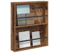 vidaXL Estante de revistas con Estante Madera Vieja 60 x 12 x 70 cm, Organizador de Sala, Estante de Pared para Interiores Modernos, decoración útil, solución eficaz para revistas