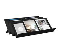 vidaXL Estante de revistas con Estante Roble Negro 90 x 53 x 28,5 cm, Gabinete Lateral Moderno, Unidad de Almacenamiento de Madera, Organizador Funcional de Sala de Estar, Mueble de Madera elaborada