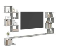 vidaXL Estante de TV Montado en la Pared Gris Hormigón, Muebles Modernos para Sala, estanterías flotantes y Consola, Almacenamiento murales para organizar tu hogar