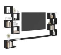 vidaXL Estante de TV Montado en la Pared Roble Negro 160 x 15 x 94 cm, Muebles Modernos para Sala, estanterías flotantes y Consola, Almacenamiento murales para organizar tu hogar