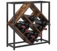 vidaXL Estante de Vino Roble Ahumado 51 x 18 x 52,5 cm, Soporte de Vino Moderno, Rectangular, Almacenamiento Interior, exhibición compacta, Organizador de Madera de Calidad, Soporte Chic para Cocina