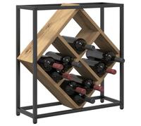 vidaXL Estante de Vino 16 Botellas Madera de ingeniería Roble Artisan | Este estilo minimalista le da un toque genial a cualquier lugar, Combinación de madera sólida y metal,