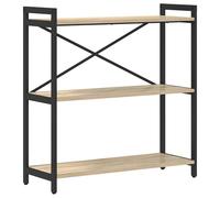 vidaXL Estante Escalonado en Roble Sonoma 80 x 30 x 83 cm, Mueble Independiente, Unidad de estantería, con pies Ajustables, Estructura Cruzada para Mayor Estabilidad, Estilo Industrial, Amplio espaci