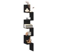 vidaXL Estante de Esquina en Negro y Roble, Mide 20 x 20 x 127.5 cm. Está Hecho de Madera compuesta, Tiene 5 estantes y es Ideal para Ahorrar Espacio en la Sala o el Dormitorio Organ