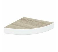 vidaXL Estante Esquinero de Pared Estantería Colgante CD Libros Coleccionables Fotos Premios Decoración Librerías Blanco Roble MDF 25x25x3,8 cm