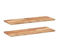 vidaXL Estante Flotante 2 uds Madera Acacia Acabado Aceite 100x30x2 cm, Estante de Pared, Unidad de Estante de Pared, Estante de Cuarto de Servicio