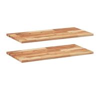 vidaXL Estante Flotante 2 uds Madera Acacia Acabado Aceite 100x40x2 cm, Estante de Pared, Unidad de Estante de Pared, Estante de Cuarto de Servicio