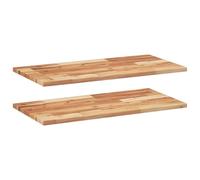 vidaXL Estante Flotante 2 uds Madera Acacia Acabado Aceite 60x40x2 cm, Estante de Pared, Unidad de Estante de Pared, Estante de Cuarto de Servicio
