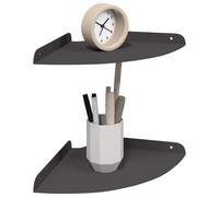 vidaXL Estante Flotante de Esquina 2 pcs Negro 24 x 24 x 2 cm, Estante Montado en Pared Minimalista, Compacto en Esquina, Utilidad Que Ahorra Espacio para Almacenamiento