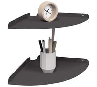 vidaXL Estante de Pared con Estante 2 pcs Negro 30 x 30 x 2 cm, Estante de Esquina Moderno, Minimalista, Ideal para organizar Accesorios en casa, con Almacenamiento Resistente