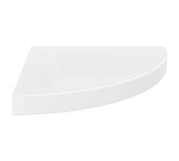 vidaXL Estante Flotante de Esquina Repisa Colgante Estantería Tablero CD Libro Decoración Coleccionable Foto Premio Blanco con Brillo MDF 35x35x3,8 cm