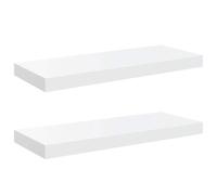 vidaXL Estante flotante de pared Repisa colgante MDF Blanco Brillo 60x23,5x3,8 cm 2x