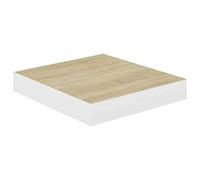 vidaXL Estante Flotante de Pared Repisa Balda Estantería Salón Sala de Estar Exhibición Colgante Decoración MDF Roble y Blanco 23x23,5x3,8 cm