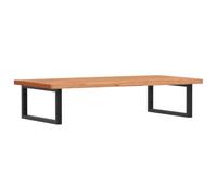 vidaXL Estante para fregadero de madera de haya maciza y acero, color negro y natural