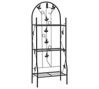 vidaXL Estante para Macetas 3 Niveles Flores Planta Exterior Estantería Escalera Aire Libre Terraza Balcón Patio Soporte Hierro Negro