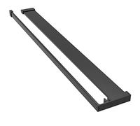 vidaXL Estante para Pared de Ducha, Toallero de Baño, Soporte de Toallas sobre Puerta, Estante de Baño con Barra, Aluminio Negro 90 cm