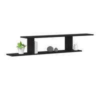 vidaXL Estante para TV de Pared Roble Negro 125 x 18 x 23 cm, Sala Moderna, estantería de Pared Rectangular, decoración estilosa, aprovecha Bien el Espacio
