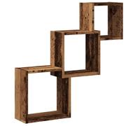vidaXL Estante Pared de Cubo Madera ingeniería Envejecida 68x15x68cm, estantería de Pared, estantería Flotante, Armario de Pared, Estante de Pared