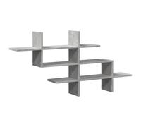 vidaXL Estante Pared Madera ingeniería Gris hormigón 124,5x18x60,5 cm, Estante Flotante, Estante Flotante de Pared, Estante de exhibición de Pared