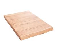 vidaXL Estante de Pared, Balda Flotante Almacenaje, Superficie de Escritorio, Estante Expositor Dormitorio, Madera Maciza Roble Tratada Marrón Claro